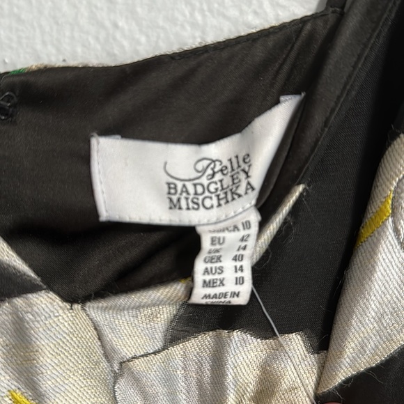 NWT Badgley Mischka Belle Full Length Tie Waist Floral Dress A Line Gown - Picture 2 of 3